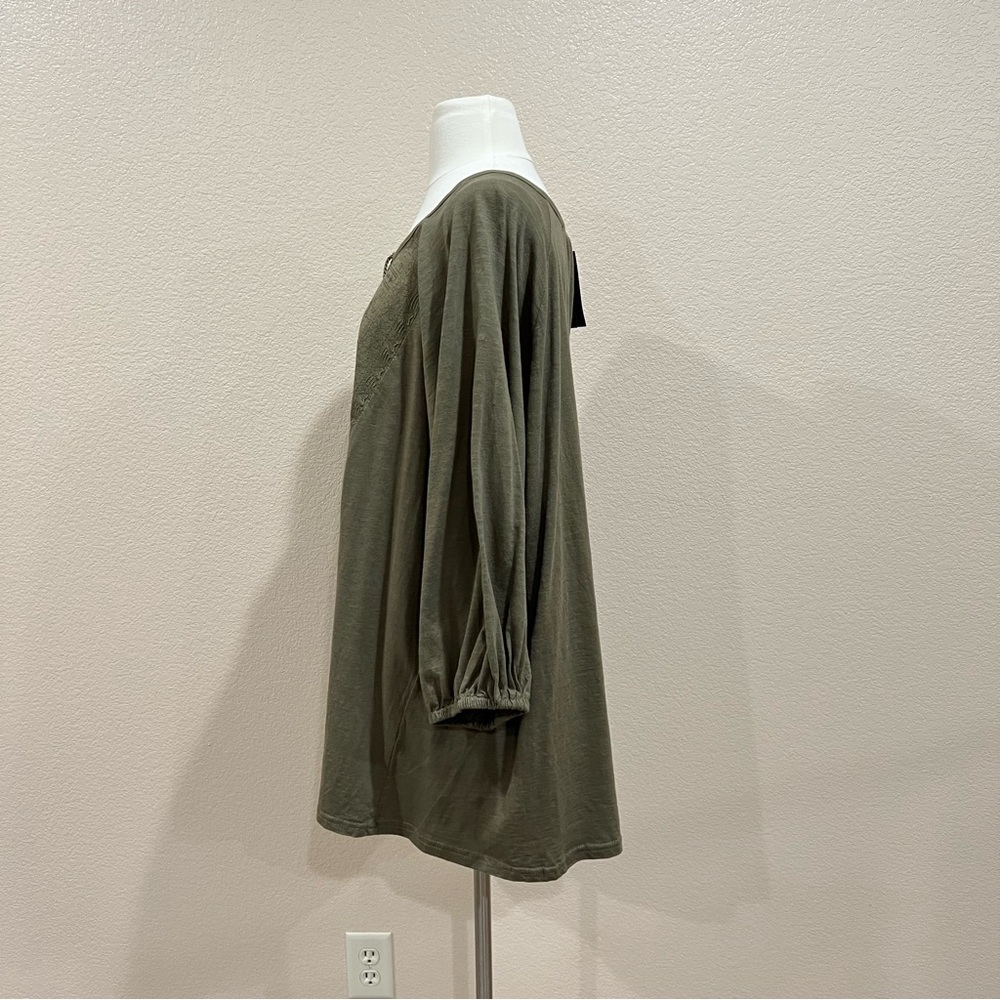 Jane and Delancey Olive Green Embroidered Tunic NWT Size 1X - Picture 5 of 11